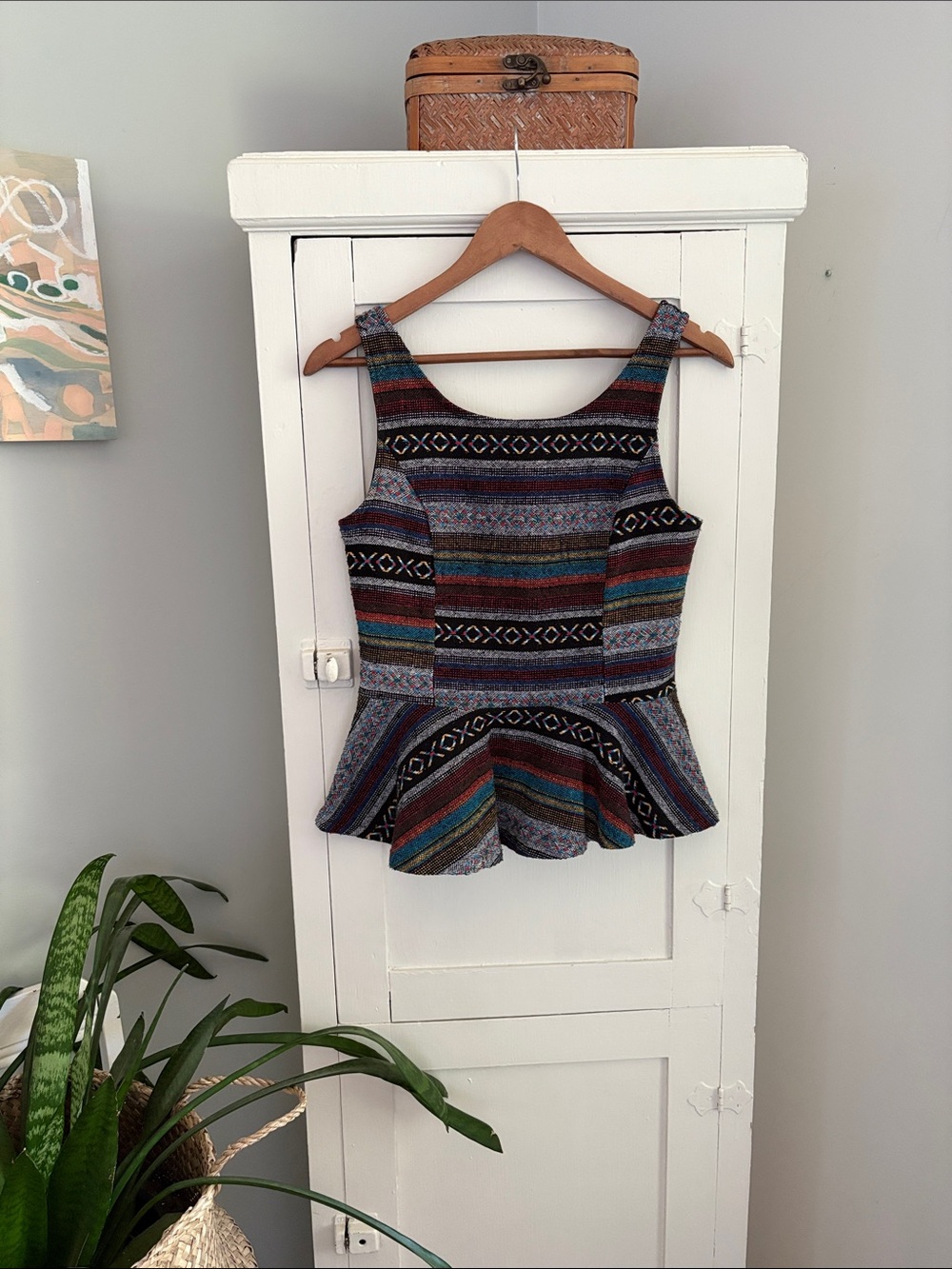 Striped Multicolor Peplum Tank Top